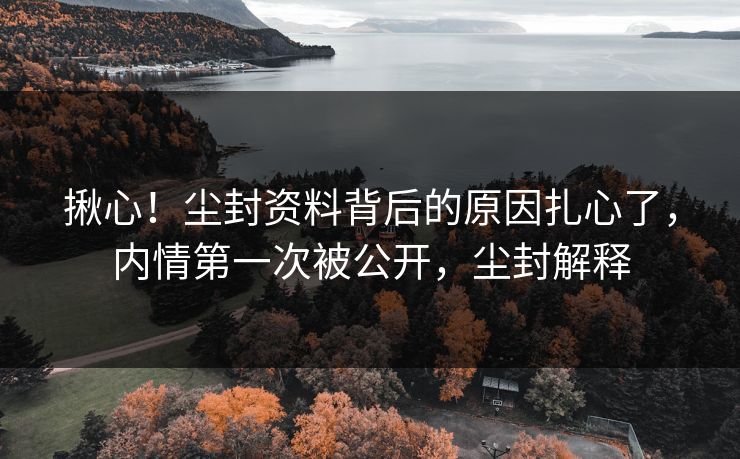 揪心！尘封资料背后的原因扎心了，内情第一次被公开，尘封解释